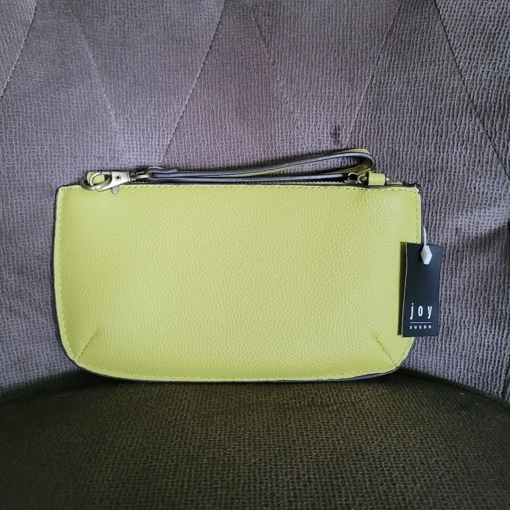 Joy Susan Chartreuse Wristlet/Crossbody - NW